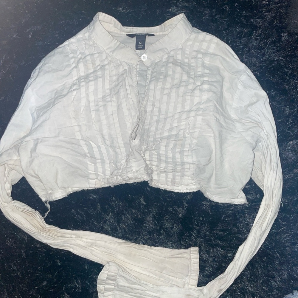 Women's White Button-Up Top